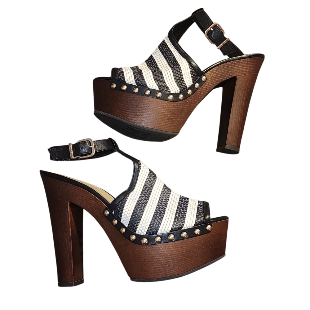 Gianni Bini Striped Platform Heels | Size 9